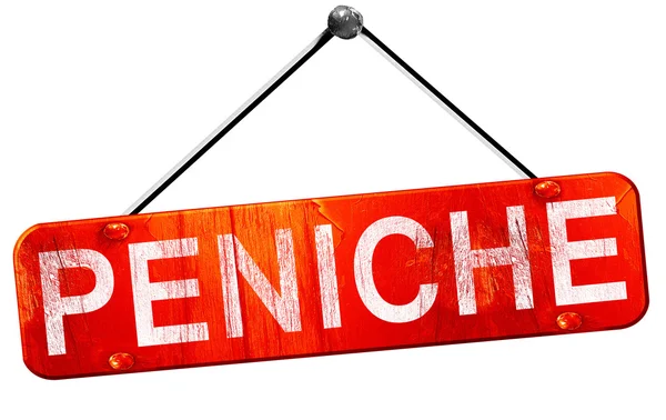Peniche, 3d render, işareti asılı kırmızı