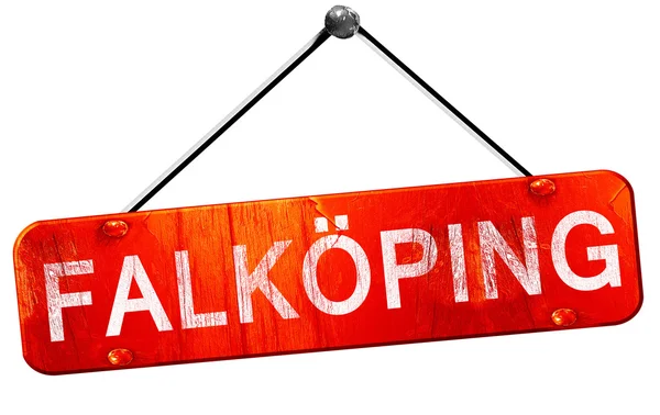 Falkoping, 3d rendering, ένα κόκκινο ή κρεμαστές ταμπέλες — Φωτογραφία Αρχείου
