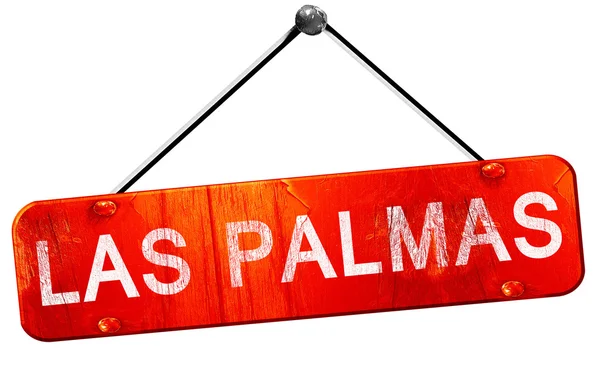 拉斯帕尔马，3d 渲染，一个红色的挂的牌子 — 图库照片