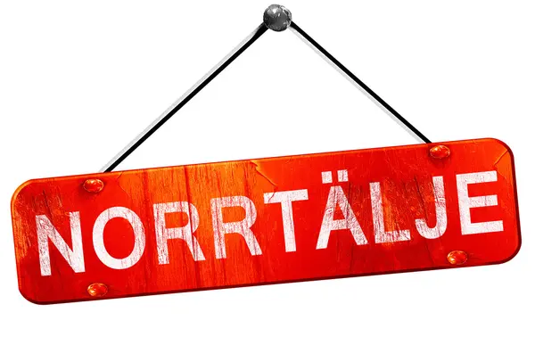 Norrtalje, 3d render, işareti asılı kırmızı