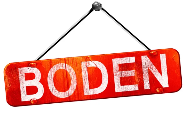 Boden, 3d render, işareti asılı kırmızı