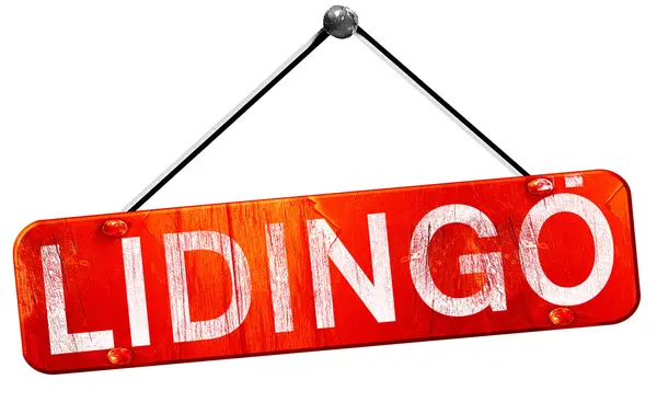 Lidingo, 3d render, işareti asılı kırmızı