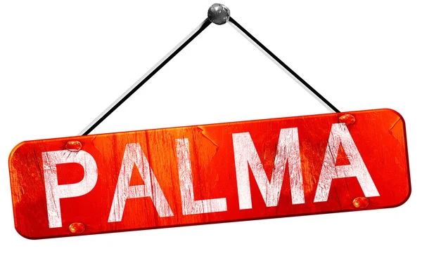 Palma, 3d render, işareti asılı kırmızı