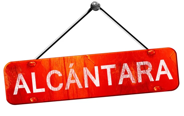 Alcantara, 3D-Darstellung, ein rotes Hängeschild — Stockfoto