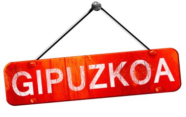 Gipuzkoa, 3d render, işareti asılı kırmızı