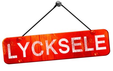 Lycksele, 3d render, işareti asılı kırmızı