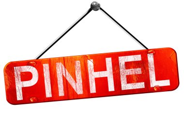 Pinhel, 3d render, işareti asılı kırmızı