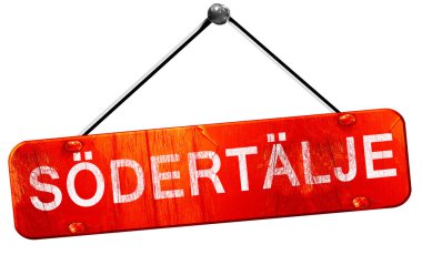 Sodertalje, 3d render, işareti asılı kırmızı