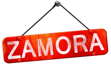 Zamora, 3d render, işareti asılı kırmızı