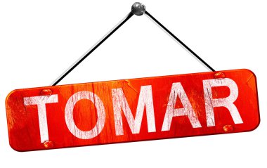 Tomar, 3d render, işareti asılı kırmızı