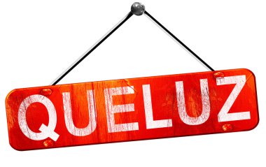 Queluz, 3d render, işareti asılı kırmızı