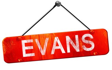 Evans, 3d render, işareti asılı kırmızı