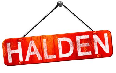 Halden, 3d render, işareti asılı kırmızı