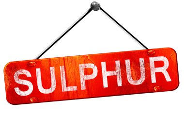 , 3d render, işareti asılı kırmızı-sülfür