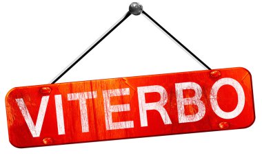 Viterbo, 3d render, işareti asılı kırmızı