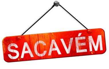 Sacavem, 3d render, işareti asılı kırmızı