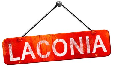 Laconia, 3d render, işareti asılı kırmızı