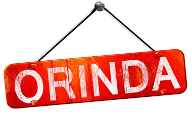 Orinda, 3d render, işareti asılı kırmızı