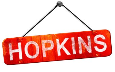 Hopkins, 3d render, işareti asılı kırmızı