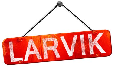 Larvik, 3d render, işareti asılı kırmızı