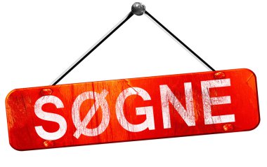 Sogne, 3d render, işareti asılı kırmızı