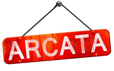 Arcata, 3d render, işareti asılı kırmızı