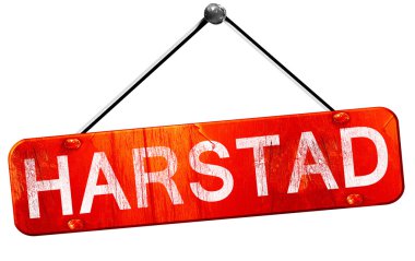 Harstad, 3d render, işareti asılı kırmızı