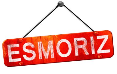 Esmoriz, 3d render, işareti asılı kırmızı