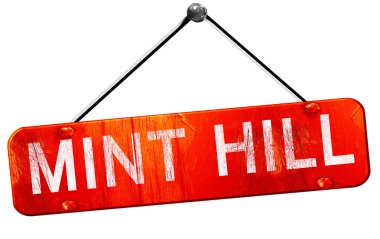 Nane hill, 3d render, işareti asılı kırmızı