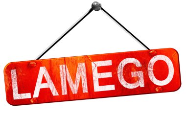 Lamego, 3d render, işareti asılı kırmızı