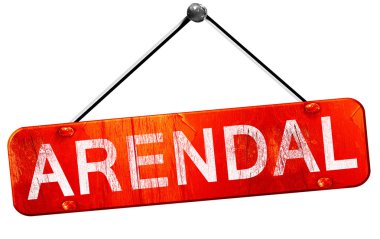 Arendal, 3d render, işareti asılı kırmızı