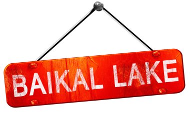 Baykal Gölü, 3d render, işareti asılı kırmızı