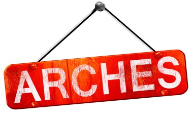 , 3d render, işareti asılı kırmızı kemerler