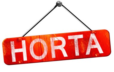 Horta, 3d render, işareti asılı kırmızı