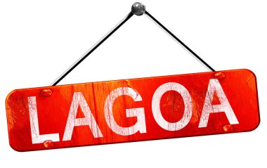 Lagoa, 3d render, işareti asılı kırmızı