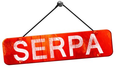 Serpa, 3d render, işareti asılı kırmızı