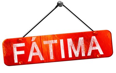 Fatima, 3d render, işareti asılı kırmızı