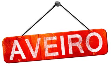 Aveiro, 3d render, işareti asılı kırmızı