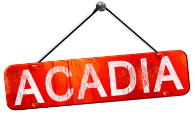 Acadia, 3d render, işareti asılı kırmızı