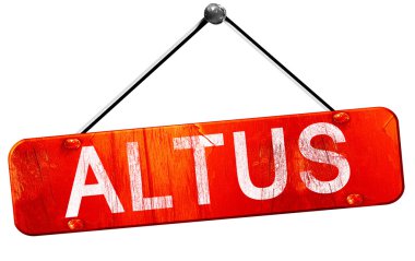 Altus, 3d render, işareti asılı kırmızı