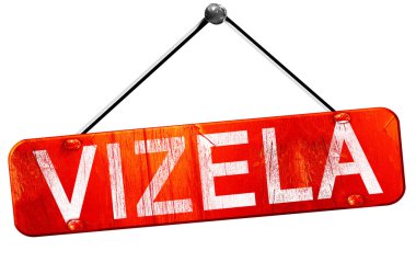 Vizela, 3d render, işareti asılı kırmızı