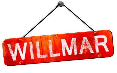 Willmar, 3d render, işareti asılı kırmızı
