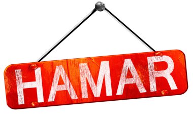 Hamar, 3d render, işareti asılı kırmızı