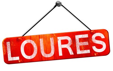 Loures, 3d render, işareti asılı kırmızı