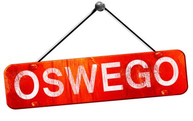 Oswego, 3d render, işareti asılı kırmızı