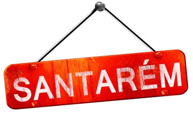 Santarem, 3d render, işareti asılı kırmızı