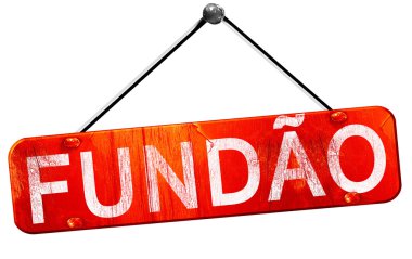 Fundao, 3d render, işareti asılı kırmızı