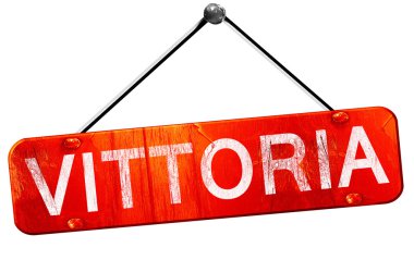 Vittoria, 3d render, işareti asılı kırmızı