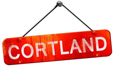 Cortland, 3d render, işareti asılı kırmızı