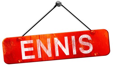 Ennis, 3d render, işareti asılı kırmızı